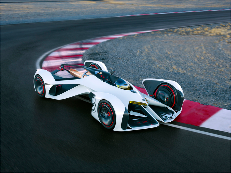 Illustration for article titled Chevrolet diseña un coche futurista con motor láser para Gran Turismo
